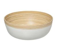 Ensaladera de madera de bambú en color blanco Ø30x12cm