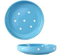 Ensaladera,Fruta,Cuencos Grandes for Servir,Juego De 2,Platos Cerámica, Bajos,Pasta/Sopa for Grande, Porcelana-rojo-700ml,20x20x4.5cm(Blue)