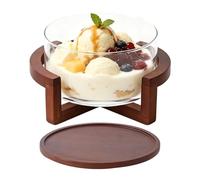 Ensaladera grande de con base de madera de 1800 ml, gran capacidad, cuenco de cocina para cocina, reuniones familiares, comidas diarias, pasta, frutas, verduras, postres
