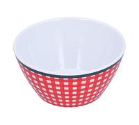 Ensaladera, tazón de porcelana de imitación de melamina de 500 ml, tazón de fruta para pastel de postre de refrigerio espesado para decoración de mesa para hornear, cocina casera, (Cuadrícula roja)