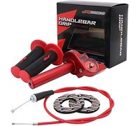 Ensamblaje Del Acelerador de Motocicleta de 7/8 Pulgadas,Empuñaduras de Acelerador de Giro Rápido Universal Para Pit Dirt Bike ATV Rojo