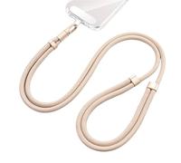 ENSDIEPLS Cordón para teléfono móvil, Cordón for teléfono y Correa de muñeca con Clip, rotación de 360 Grados, for Cuello y Bandolera, Multicolor(Beige)