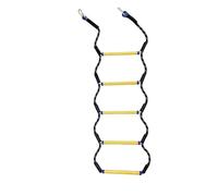 ENSDIEPLS Escalera de Cuerda náutica, Rope Ladder 5 Steps 2 Hooks Boat Kayak Fish Board Swim Sail Multicolor(Blue)