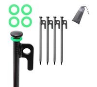 ENSDIEPLS Piquetas para Tiendas de campaña de Alta resistenc Paquete de 4 Clavos for Tiendas de campaña, Negros, de 20 a 40 cm(Black20cm-02)