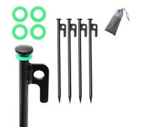 ENSDIEPLS Piquetas para Tiendas de campaña de Alta resistenc Paquete de 4 Clavos for Tiendas de campaña, Negros, de 20 a 40 cm(Black25cm-02)