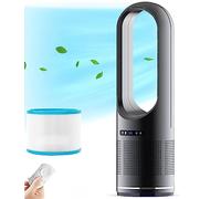 ENSDIEPLS Ventilador de torre refrigerante, Ventilador de torre sin aspas 80 Osc 8 velocidades Temporizador de 8 horas Remoto Multicolor