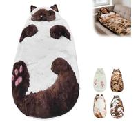 enseak Cat Sleeping Bag for Adults,Adorable Cat Envelope Sleeping Bag,Sleeping Bag - 175x80cm Warm Cute Cat Design,Washable Sleep Bags Plush Warm Blanket for Camping,Sleepovers Home Lounging(B)