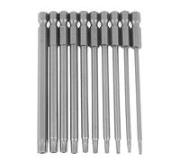 ENSEMBLE DE 10 EMBOUTS DE TOURNEVIS BST EN ACIER S2 DE 100 MM AVEC EMBASE HEXAGONALE 1/4 POUCES