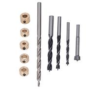 Ensemble de 5 forets à trous de poche, foret en acier à haute vitesse pour le travail du bois avec 3 tranchants, forets à gradins et à profondeur réglable pour des assemblages