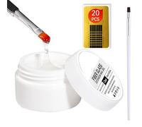 Ensemble de colle d'extension de fibre transparente - Porte-papier d'extension d'ongles avec gel protecteur de 15 ml | Extension rapide des ongles pour la maison, les voyages, la manucure, la réparati