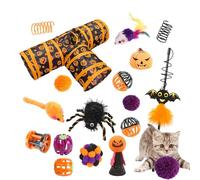 Ensemble de jouets pour Canal de Chat d'Halloween - Tunnel pour Chat à 3 voies, jouets amusants | Ensemble de jouets pour Chat Bell Ball, Tunnel interactif pour chaton, décoration d'Halloween, i