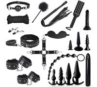 Ensemble de21accessoires SM comprenant10plugs anaux,des menottes,un lit érotique,un collier érotique,un fouet SM sexy,un kit d'accessoires SM,des sextoys, un gode anal et des sextoys pour
