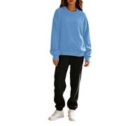 Ensemble Deux pièces décontracté : survêtement à algunos longues, sweat à Capuche Pantalon de jogging à élastique., BU1, L
