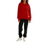 Ensemble Deux pièces décontracté : survêtement à algunos longues, sweat à Capuche Pantalon de jogging à élastique., RD1., 3XL