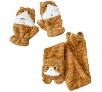 Ensemble Écharpe Assortis En Peluche Chat Mignon, Écharpe Chaude D'hiver Avec Moufles Pour Les Amoureux Des Chats, Cadeau De Noël Ou D'anniversaire