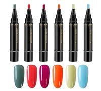 Ensemble vernis gel ongles | Stylos peinture séchage rapide 6 couleurs | Kit manucure sans accessoires UV | Peinture durable professionnelle, facile application, finition brillante