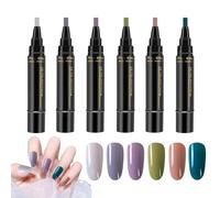 Ensemble vernis gel ongles | Stylos peinture séchage rapide 6 couleurs | Kit manucure sans accessoires UV | Peinture durable professionnelle, facile application, finition brillante