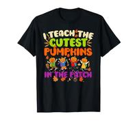 Enseña a Las Calabazas más Lindas en Parche embrujada Profesora de Halloween Camiseta