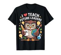 Enseña a los futuros líderes lindo diseño de búho Camiseta