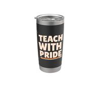 Enseña con orgullo Rainbow Teacher, aula inclusiva divertida Vaso térmico de acero inoxidable de doble pared
