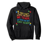 Enseñamos la Forma en Que aprenden el Mes Autista del Maestro Autista Sudadera con Capucha