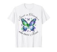 Enseñando a la mariposa cristiana solo un maestro que ama a Jesús Camiseta