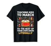Enseñando a los niños a marchar al Ritmo de la Profesora de música Divertida Camiseta