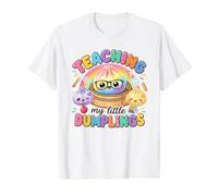 Enseñando a My Little Dumplings Kawaii Squishy a Volver a la Escuela Camiseta gráfica económica, Hombre, Blanco, S