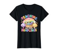 Enseñando a My Little Dumplings Kawaii Squishy a Volver a la Escuela Camiseta gráfica económica, Mujer, Negro, S