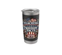 Enseñando datos sobre la libertad desde 1776 Profesor de Historia Patriótico Vaso térmico de acero inoxidable de doble pared