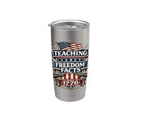 Enseñando datos sobre la libertad desde 1776 Profesor de Historia Patriótico Vaso térmico de acero inoxidable de doble pared