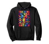 Enseñando Futuros Artistas Maestro De Arte Colegio Chica Mamá Coqueta Sudadera con Capucha