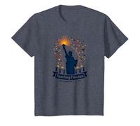 Enseñando la Libertad una Bengala a la Vez Camiseta, Niños, Azul Jaspeado, 3 años