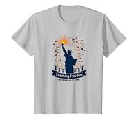 Enseñando la Libertad una Bengala a la Vez Camiseta, Niños, Plata, 8 años