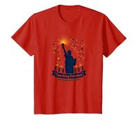 Enseñando la Libertad una Bengala a la Vez Camiseta, Niños, Rojo, 6 años