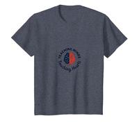 Enseñando Mentes Tocando Corazones Educador Inspiración Camiseta, Niños, Azul Jaspeado, 12 años