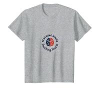 Enseñando Mentes Tocando Corazones Educador Inspiración Camiseta, Niños, Gris Jaspeado, 3 años