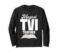 Enseñanza del Equipo con Discapacidad Visual Trabajo Corazón Profesor TVI Manga Larga