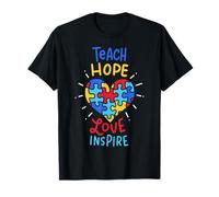 Enseñar a casa Amor Inspirar Conciencia sobre el Autismo Mes Autista Camiseta