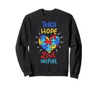 Enseñar a casa Amor Inspirar Conciencia sobre el Autismo Mes Autista Sudadera