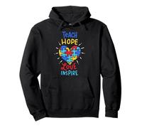 Enseñar a casa Amor Inspirar Conciencia sobre el Autismo Mes Autista Sudadera con Capucha