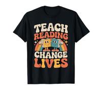 Enseñar a Leer Cambiar Vidas Alfabetización Retro Profesor Tutor Camiseta