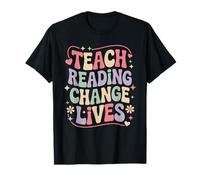 Enseñar a Leer Cambiar Vidas Groovy Alfabetización Profesor Tutor Camiseta