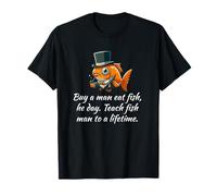 Enseñar a un Hombre a Pescar Meme Troll - Funny Fish Gentleman Camiseta