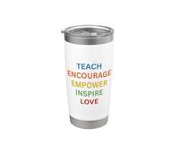 ENSEÑAR ALIENTAR EMPODERAR INSPIRAR AMOR Vaso térmico de acero inoxidable de doble pared