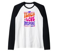 Enseñar Amar Inspirar Educación Y Motivación Camiseta Manga Raglan