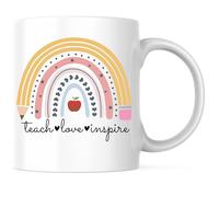 Enseñar Amar Inspirar Tazas De Cerámica Divertido Tazas De Desayuno Elegante Taza De Café Para Cacao Escuela Bebidas Frías Y Calientes 330Ml