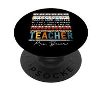 Enseñar Amor inspira al Profesor - Lindo Colorido Regreso a la Escuela PopSockets PopGrip Adhesivo