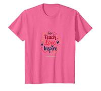 Enseñar Amor Inspirar: apreciación del Maestro, Maestro Camiseta, Niños, Rosa Jaspeado, 3 años