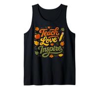 Enseñar Amor Inspirar Maestro Apreciación Educador Presente Camiseta sin Mangas